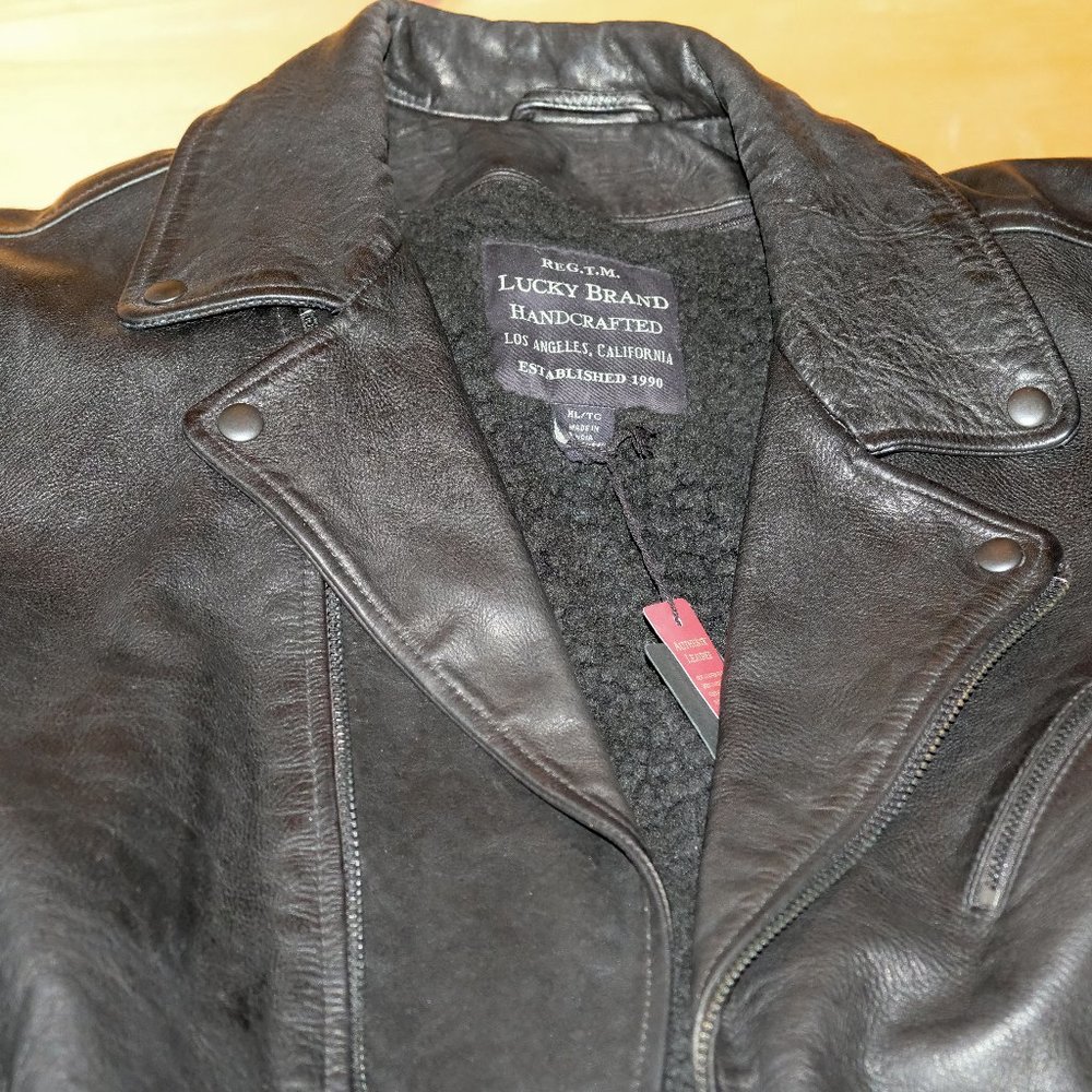 Lucky Brand Leather Biker Jacket XL/L - unworn NWT